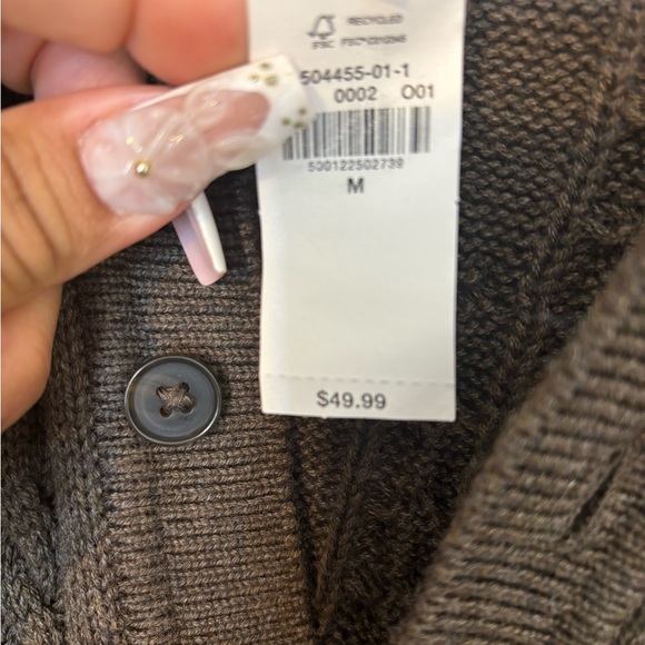 Old Navy Men's Dark Brown Cardigan Sweater - Picture 6 of 7